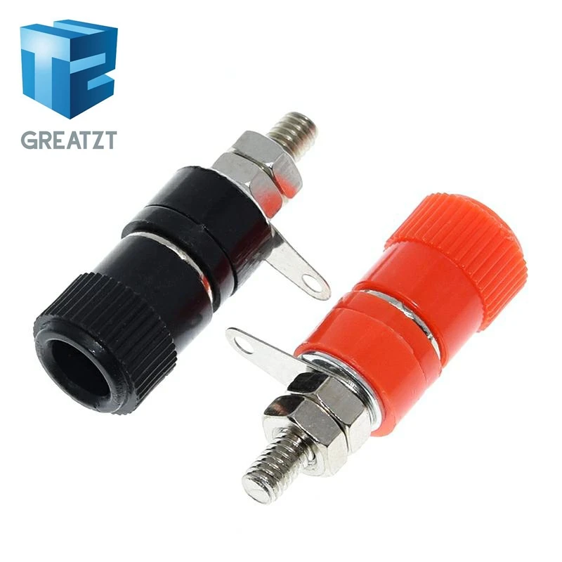GREATZT 10PCS/LOT Terminal Blocks JS-910B 4mm Amplifier Terminal Connector Binding Post Banana Plug Jack Mount Black