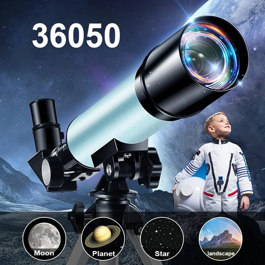 

30070 Professional Astronomical Telescope, Single Tube HD Bak4 Prism, the Best Gift for Children to Watch Stars and the Moon