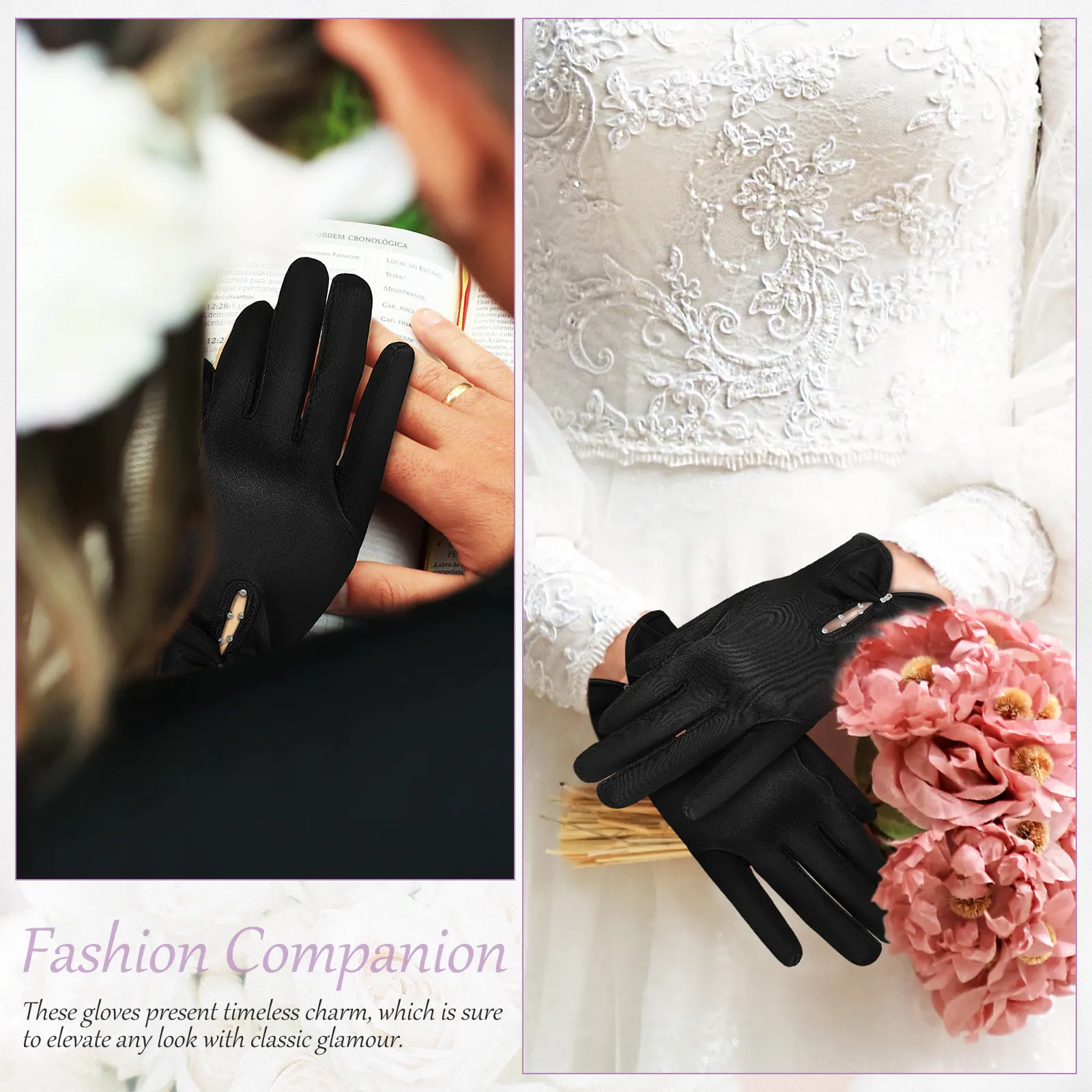 

1 пара свадебных перчаток из атласа, короткие, элегантные, длиной до запястья, для свадебной вечеринки, аксессуар к платью невесты, костюмные перчатки