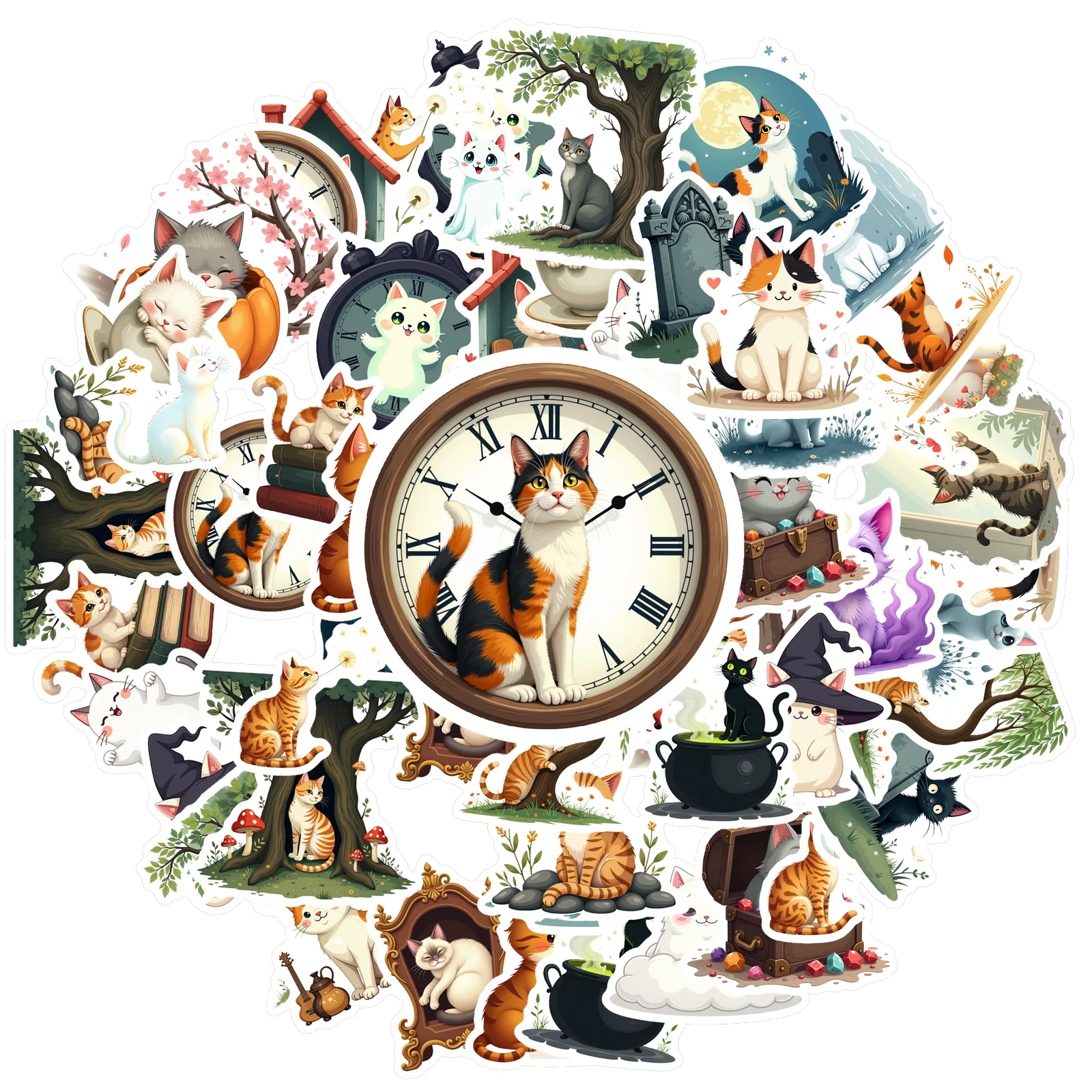 

35-100 шт., наклейки с рисунком природы, милые детские наклейки на Хэллоуин, игрушки, канцелярские наклейки для телефона «сделай сам», ноутбука, скрапбукинга, велосипеда