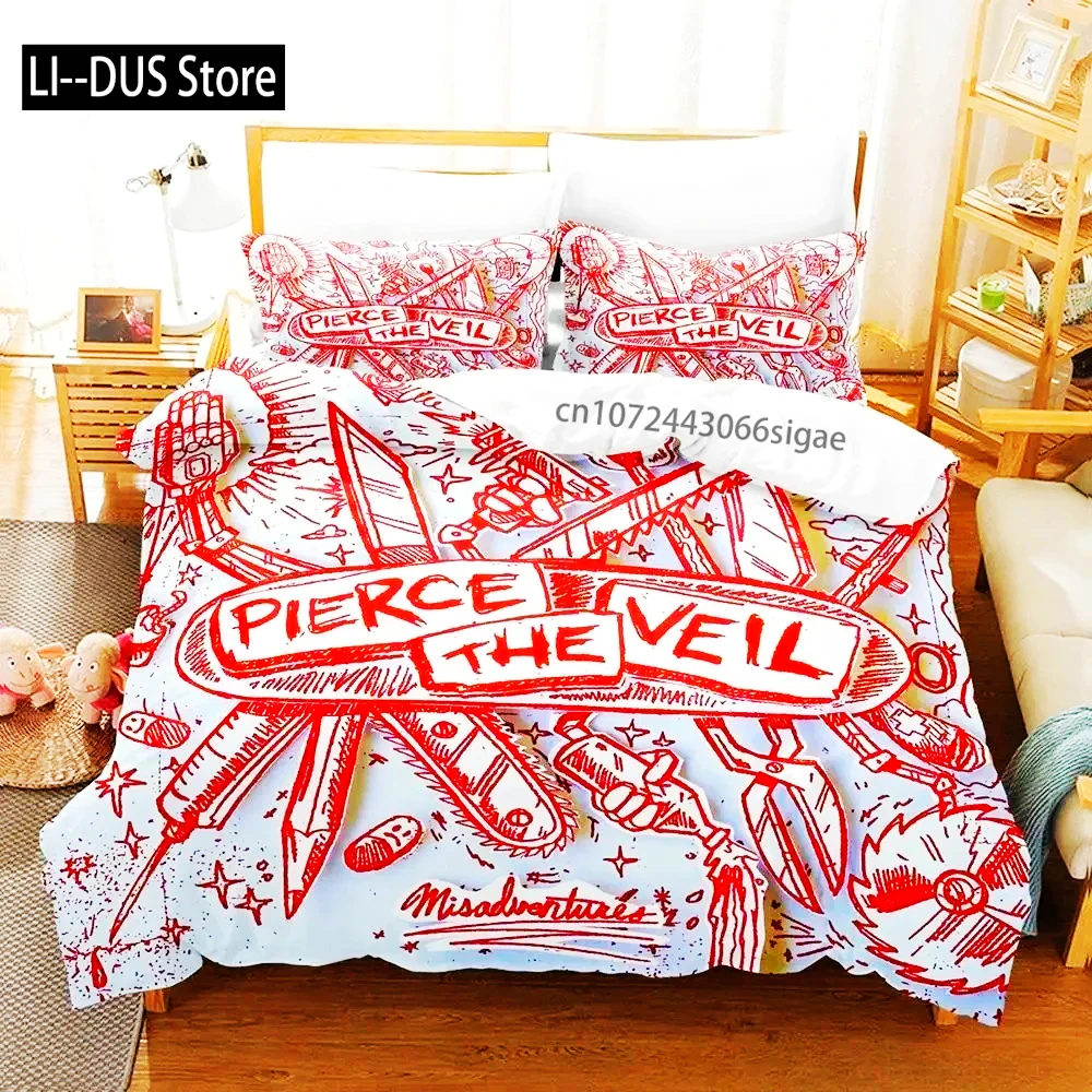 Pierce The Veil Bedding Set Single Twin Full Queen King Size Bed Set Aldult Boys Bedroom Duvet Cover Sets 3D Anime Bed Sheet Set