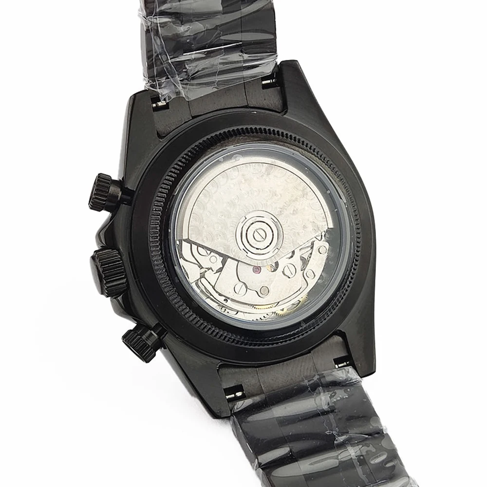 تخصيص ساعة فاخرة 39.3 مللي متر VK63/4613 السيارات الرجال كرونوغراف ساعة جديدة الفضة الأحمر الإبداعية الهاتفي ساعة رجالي مقاوم للماء 10ATM