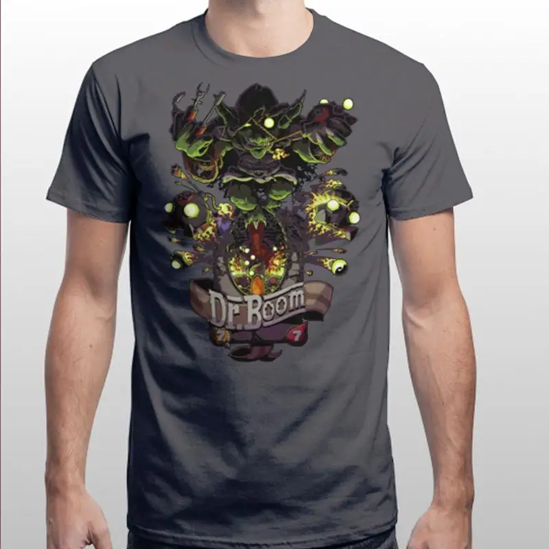 Dr. Boom T-shirt Tee Shirt Hearthstone Video Game RPG WoW Top Mens Medium Gaming