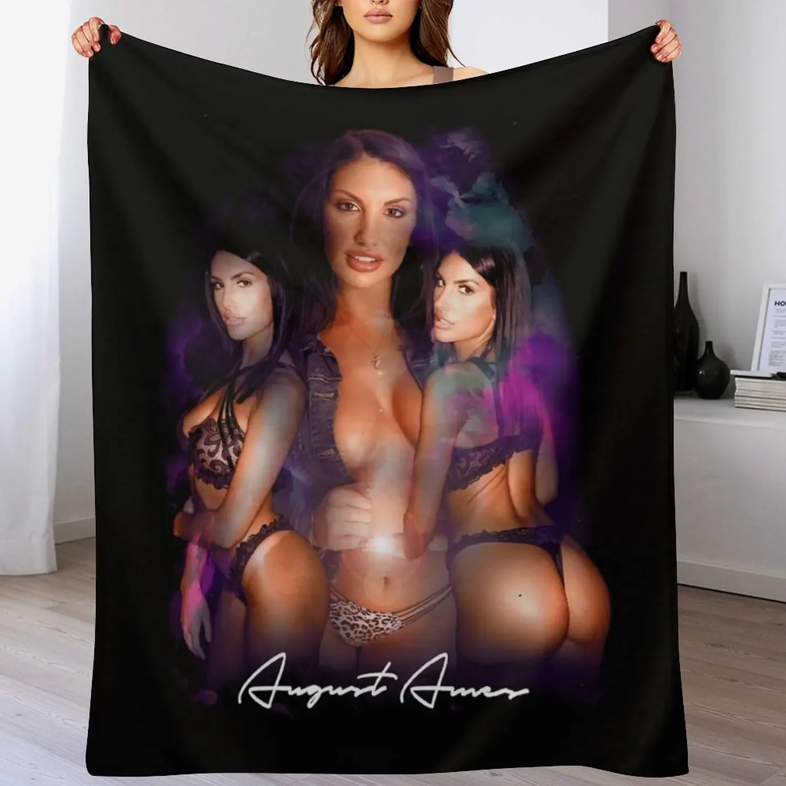 

August Ames Throw Blanket Warm Flannel Blanket for Couch Chair Bedroom