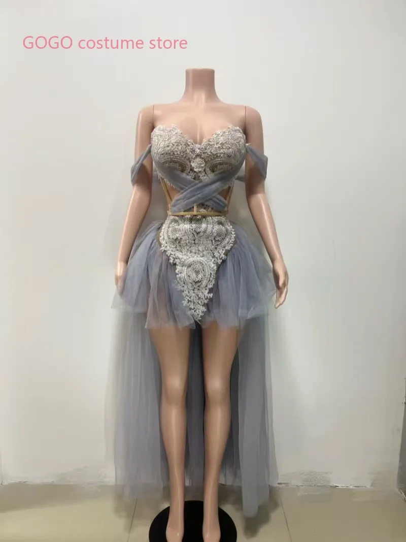 

Сексуальный топ, юбка, сетчатый дизайнерский женский наряд, вечернее платье с открытой спиной, день рождения, костюм для ночного клуба, сценический костюм из двух предметов