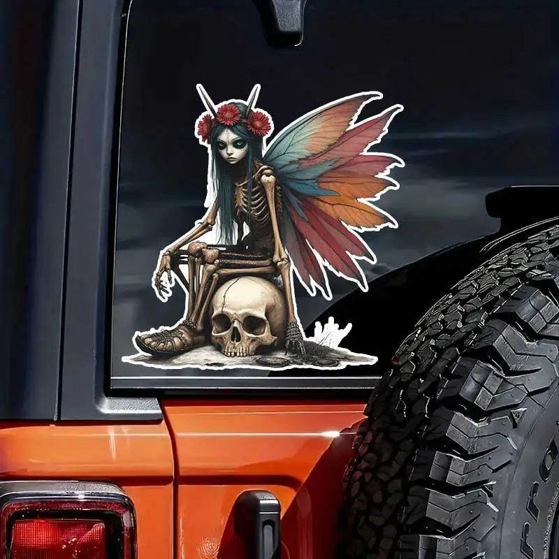 Gothic Female Skeleton Car Sticker Vinyl Decal Waterproof Rear Window Motorcycle Camper Bumper Truck Laptop Decoration SH1582 4