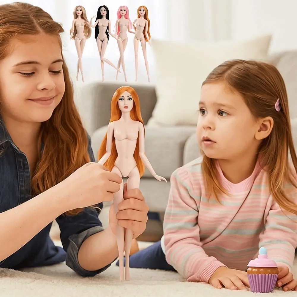 Muñeca desnuda de supermodelo de moda europea de 32cm, maquillaje de tendencia BJD 1/6, juguete de vestir DIY con pelo, figura de piel blanca, cuerpo, juego DIY