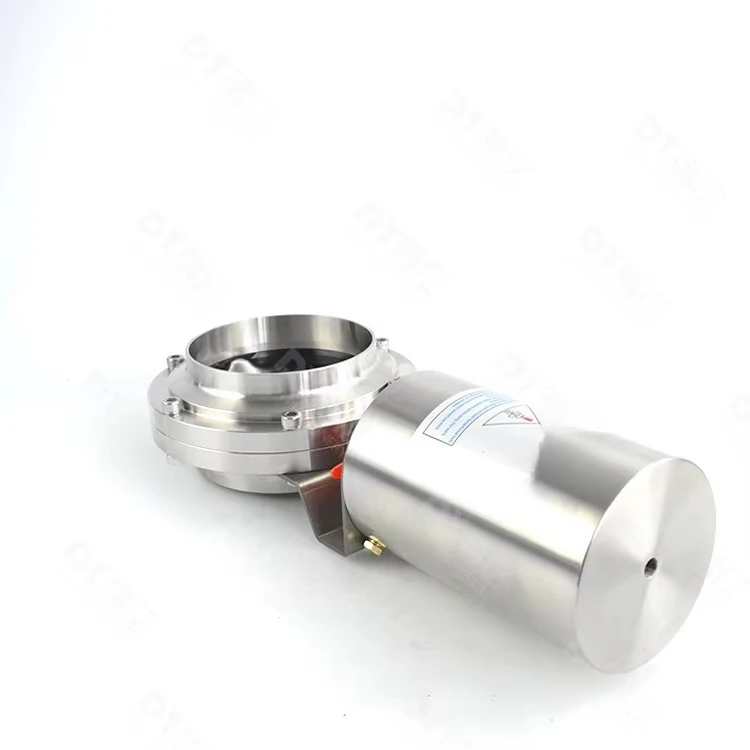 صمام فراشة لحام هوائي من الفولاذ المقاوم للصدأ الصحي