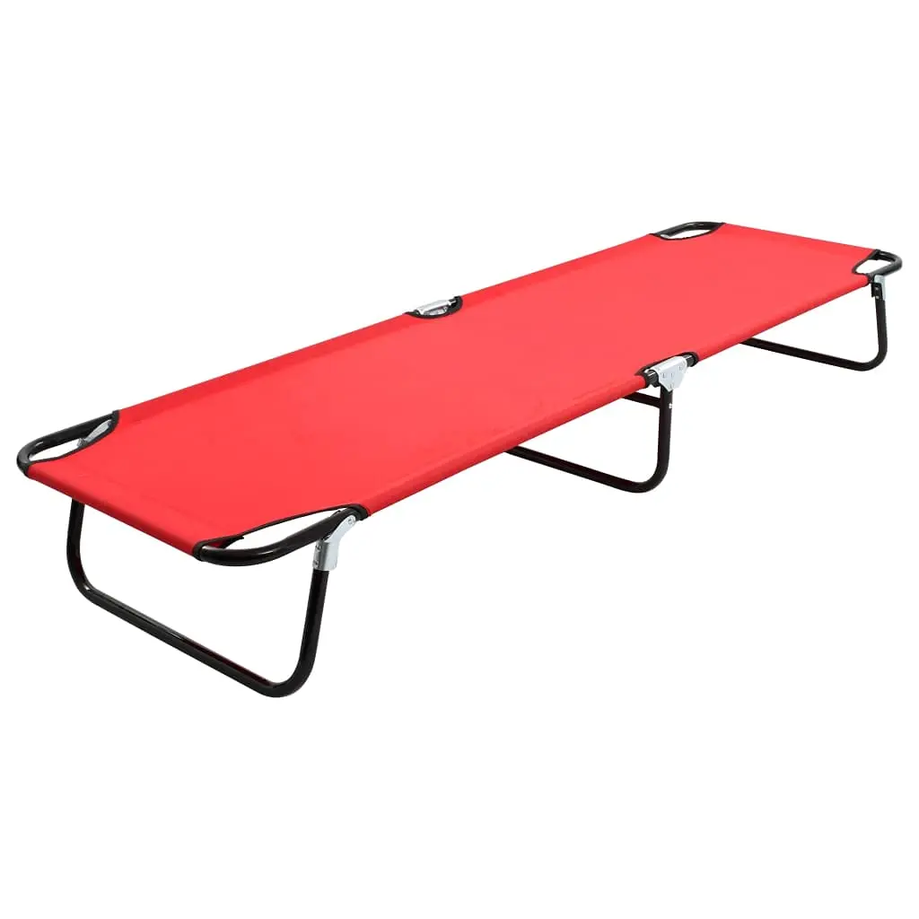 

Red Steel Folding Outdoor Sun Lounger Recliner Chair for Poolside Beach Lawn Terrace, Customized