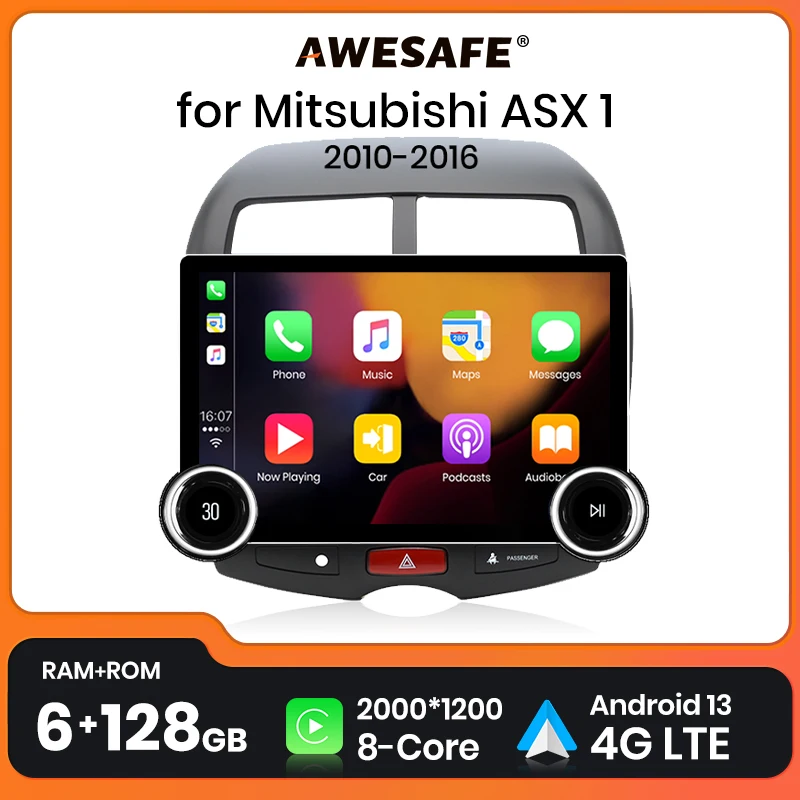 AWESAFE X8 11.5“ 2K 2000*1200 QLED CarPlay Android Auto Car Radio for Mitsubishi ASX 1 2010-2016 Multimedia autoradio