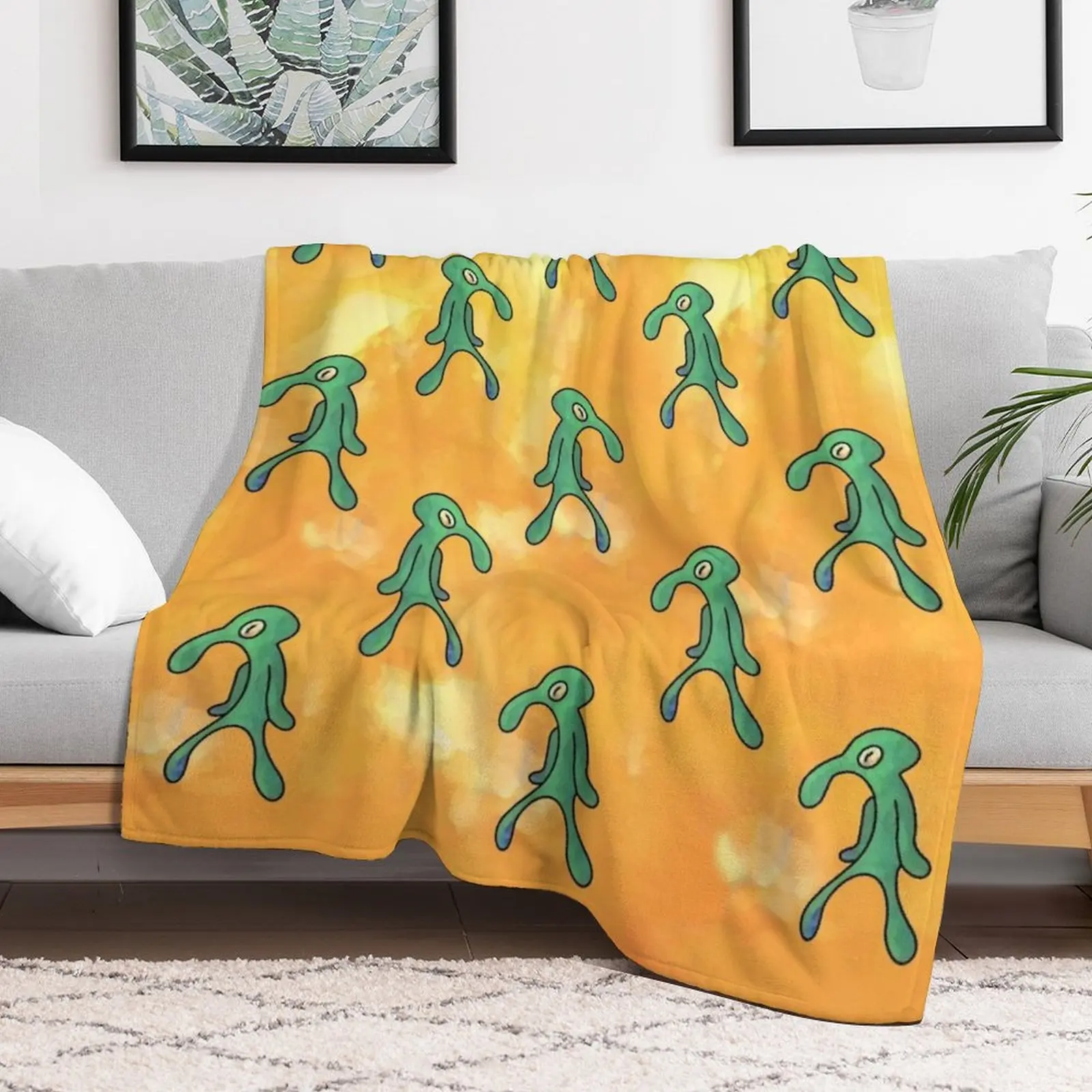 Bold and Brash (Yellow) Throw Blanket Personalized Gift Softest halloween Blankets