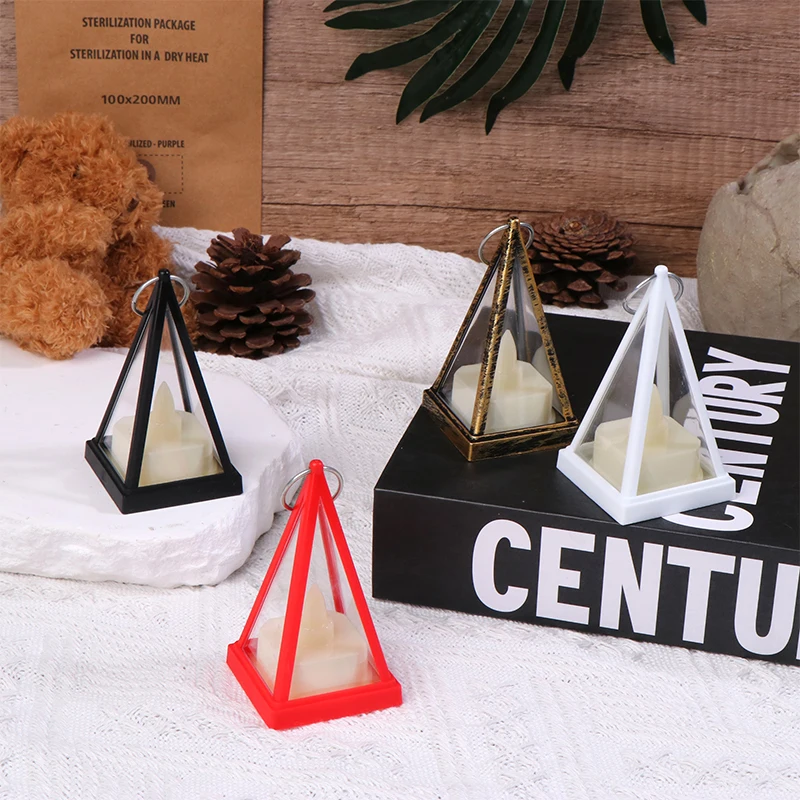 European Style Triangular Small Wind Light LED Electronic Candle Light Children's Doll House Decoration Small Horse Lamp Oil