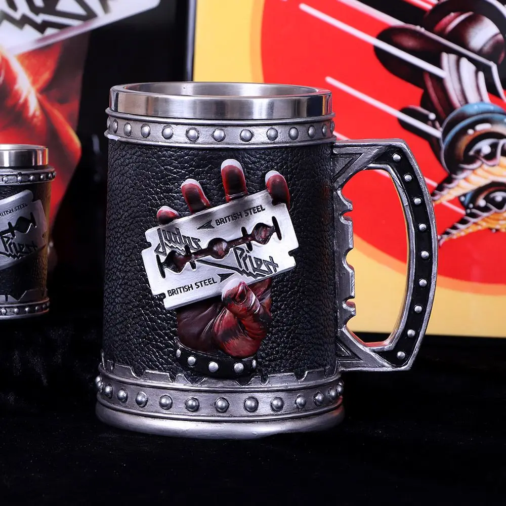 Beer Mug British Steel punk Judas Priest high quality handwork