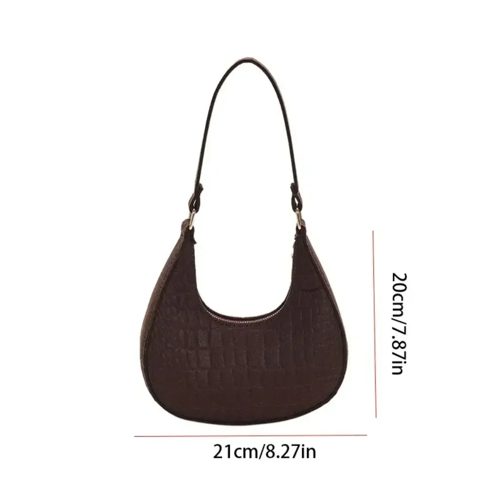 GCB04 Solid Color Crescent Moon Underarm Bag Shoulder Pouch Print Cloth Korean Style All-match