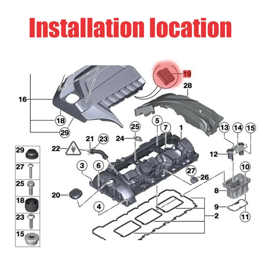 1Pc Auto Engine Upper Radiator Mounts Rubber Pad For BMW 5 series E34 E39 F10 17111712911 17201719414