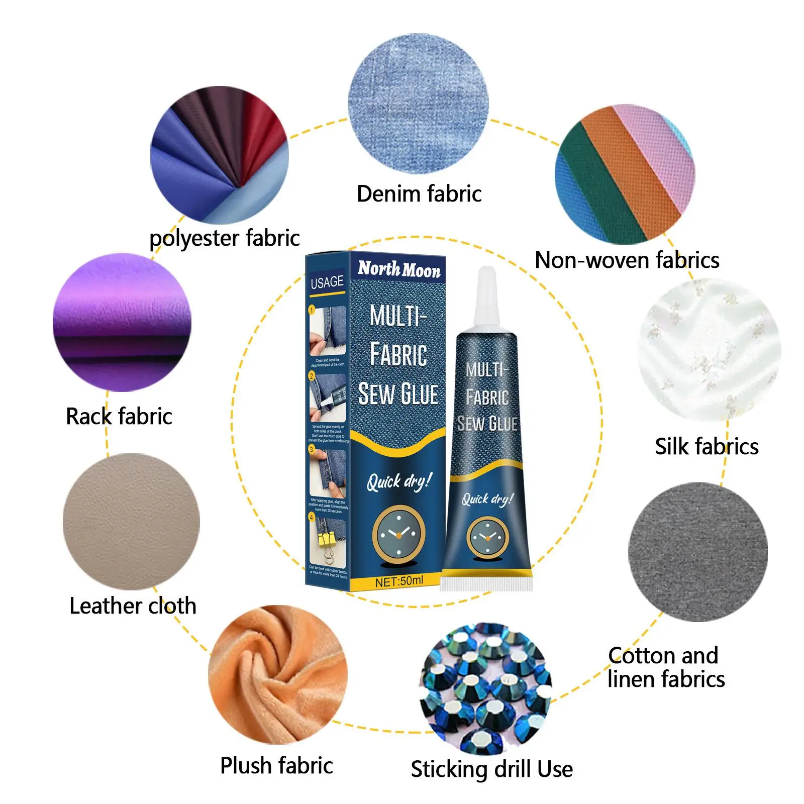 Fabric Glue Permanent Fusion Reinforcing No Irritation Multipurpose Sew Glue for Silk Clothing Denim Repair