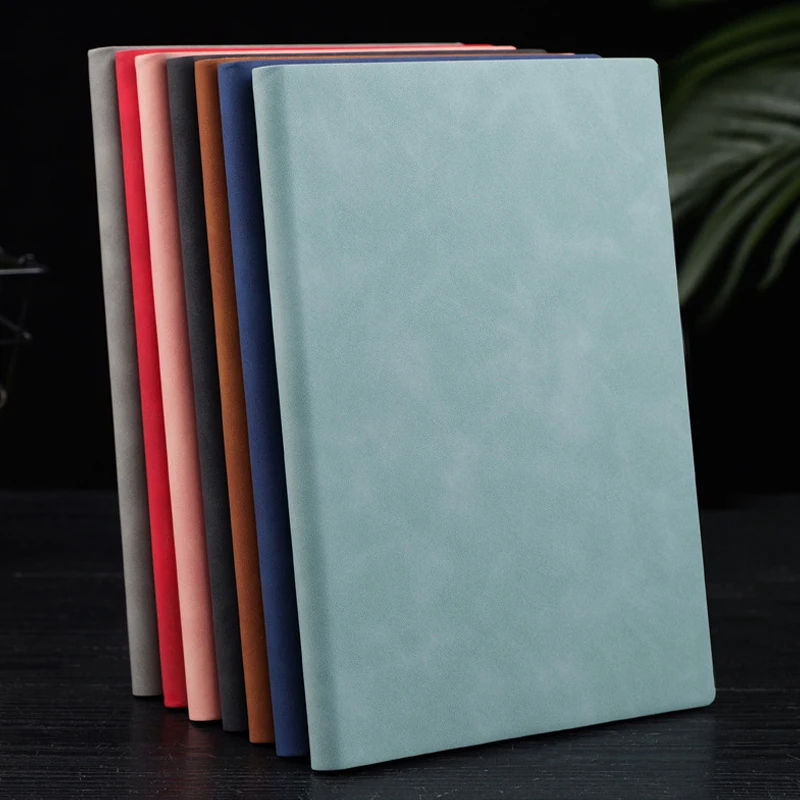 A6 Women Men Leather Book Skin Feeling Fashion Notepad Diary Learning Notebook Business Office Notebooks and Journals Note Book