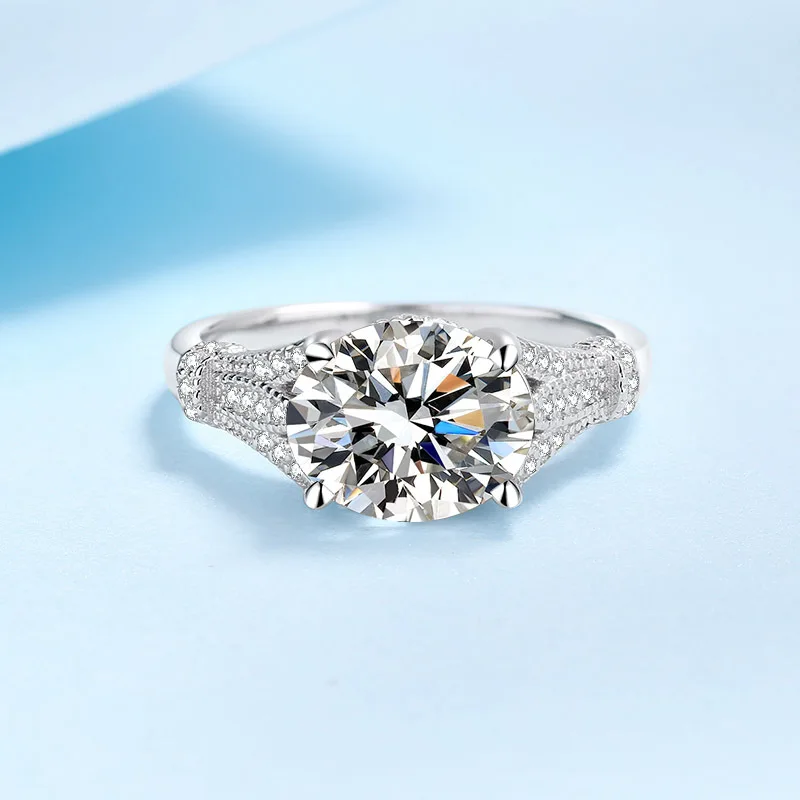 Simple Grand Pigeon Egg Ring For Women 3ct Moissanite PT950 Platinum | Full of aura, classic & timeless