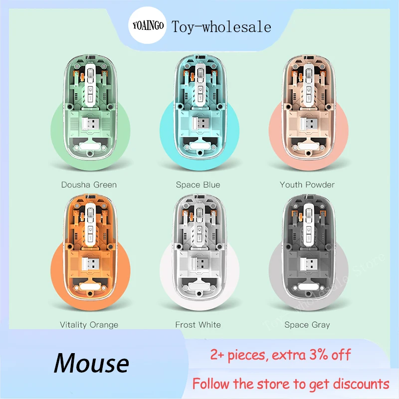 Transparent wireless Bluetooth mouse the third mock examination office photoelectric game mouse mute computer mouse gift