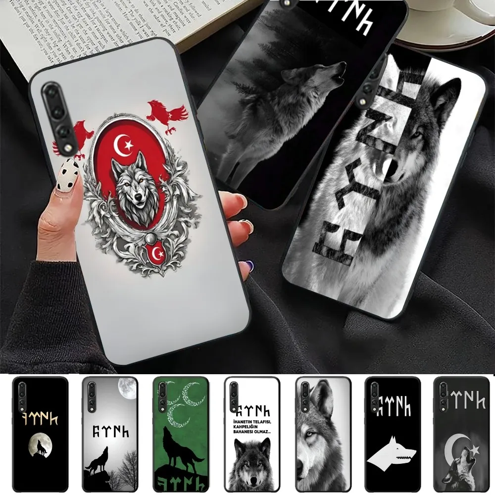 Turkish Language Bozkurt Gray Wolf Phone Case For Huawei P 8 9 10 20 30 40 50 Pro Lite Psmart Honor 10 Lite 70 Mate 20lite