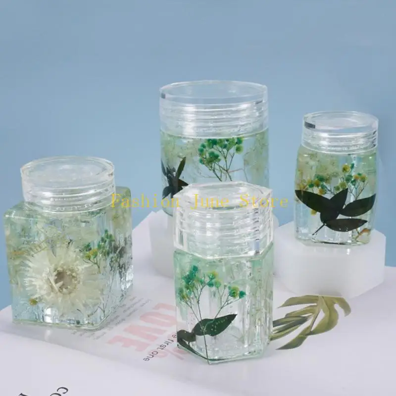 N5KA Rangement Bottle Bott Crystal Moule Récipient scellé avec moule en silicone couvercle