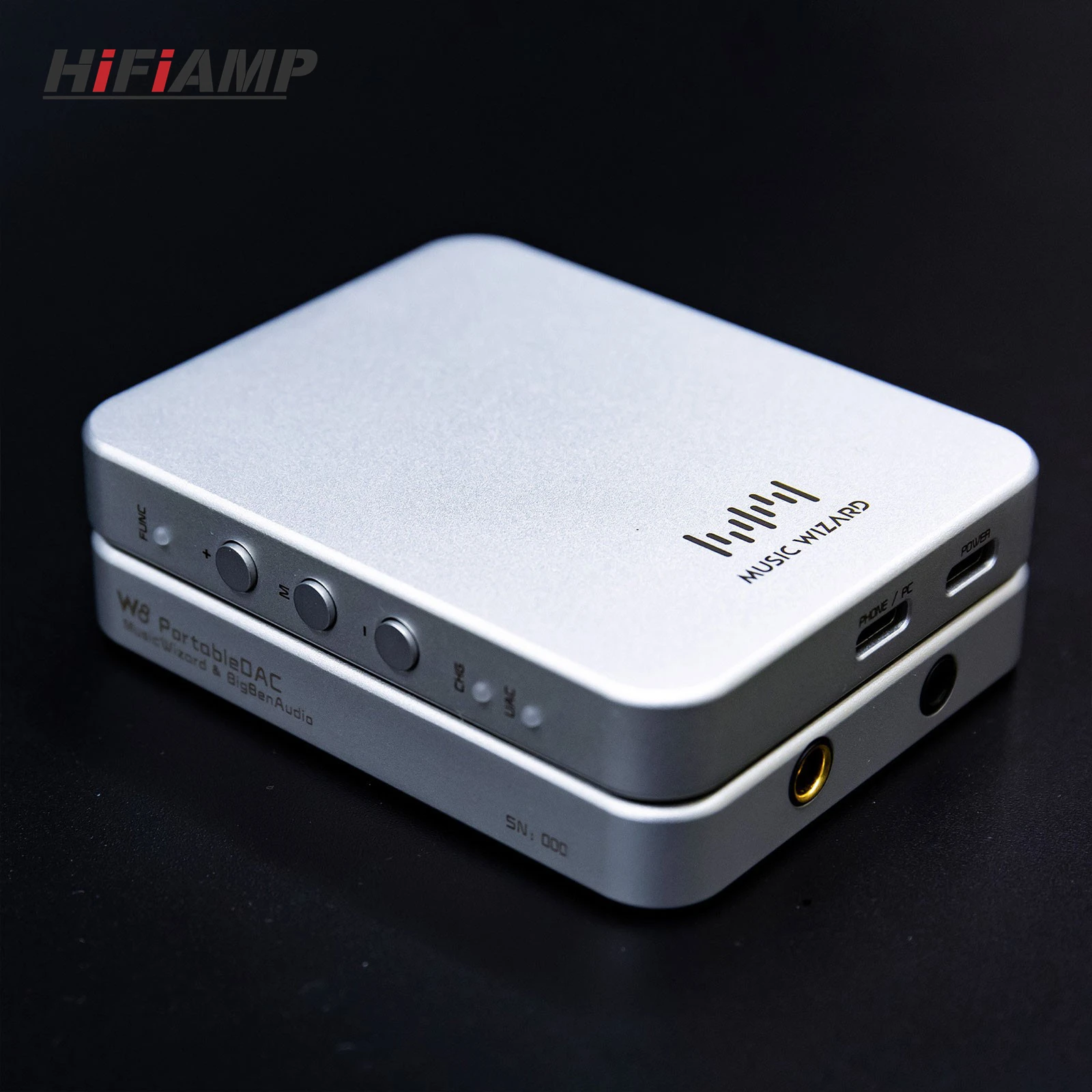 HiFiAMP Music Wizard W8 Portable DAC Headphone Amplifier with Balanced Output and Ultra-Low Noise