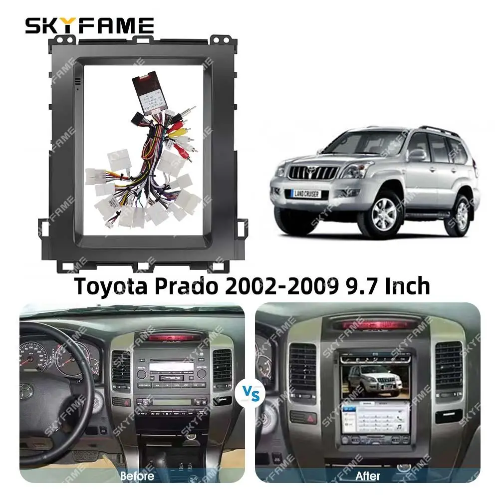 SKYFAME Car Frame Fascia Adapter Android Radio Dash Fitting Panel Kit For Lexus GX470 Toyota Land Cruiser Prado 120 LC120