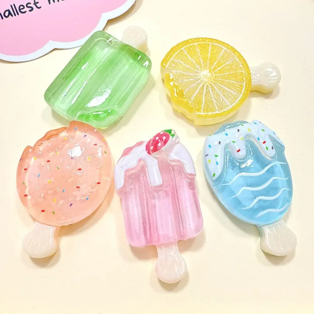 DIY Resin Transparent Popsicle Cabochon Flatback Pendant Decoration for Phone Case Scrapbooking Jewelry Making Craft Miniature