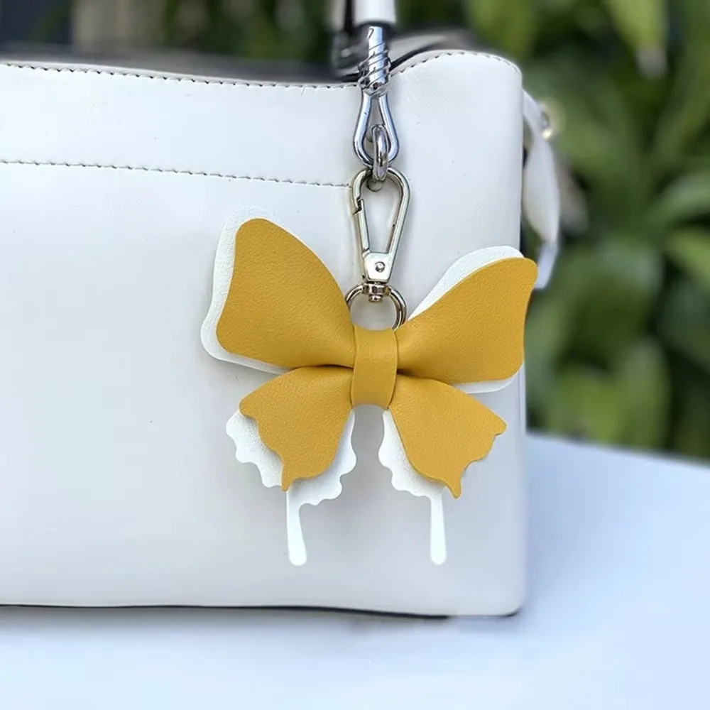Creative Retro Colorful Butterfly Pendant Exquisit Leather Butterfly Key Ring Personalized Bag Pendant For Women Bag Pendant