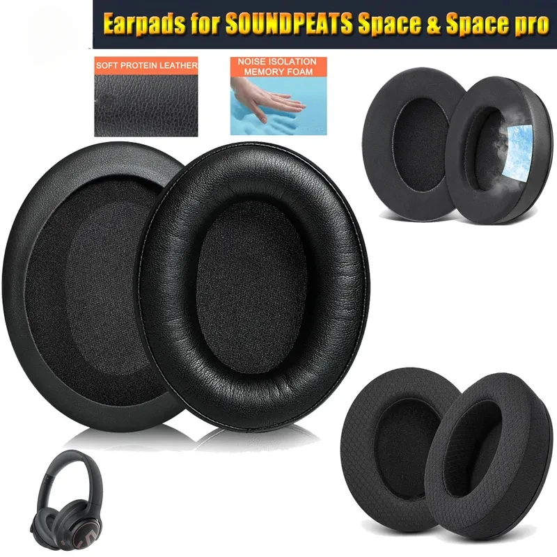 DIY Earpad for SOUNDPEATS Space / Space Pro Headphones Replacement Ear Cushions Pads Cover Earmuffs