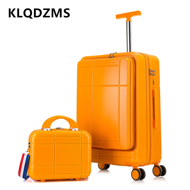 KLQDZMS-Valise à Roulettes Universelle, Ensemble de Voyage à Ouverture Frontale pour Ordinateur Portable, 20 Pouces, 24 Pouces