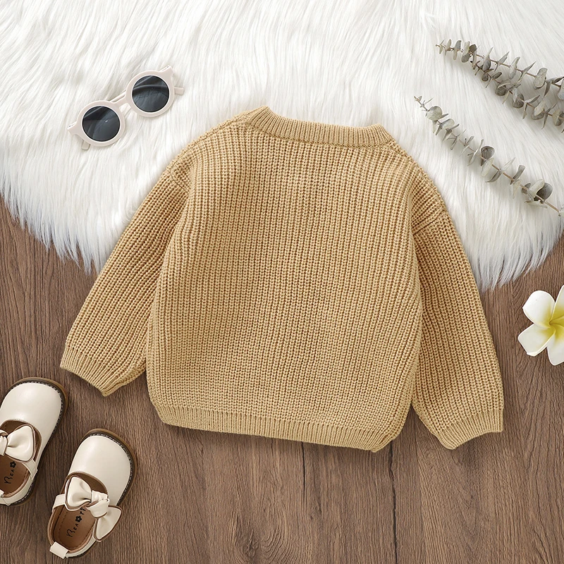 Baby Sweater Long Sleeve Autumn Newborn Girl Cardigan Fashion Letter Love Infant Kid Clothing Knitted Tops Outerwear Winter Warm