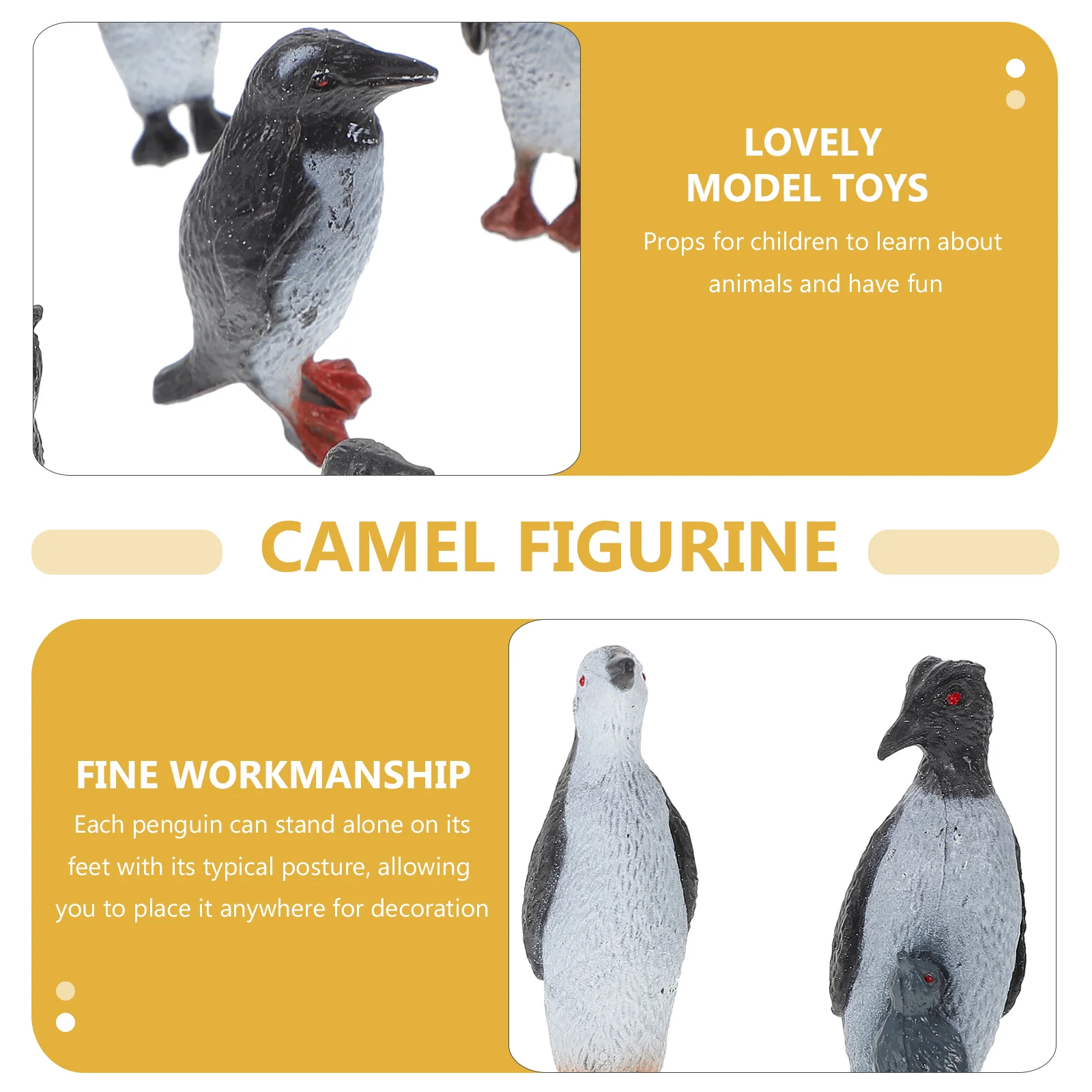 8pcs Plastic Ocean Animal Penguin Figure Model Preschool Kids Playthings Model Plastic Penguin Toys Set