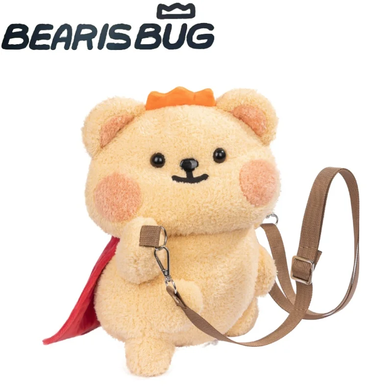

New Bearisbug Plush Crossbody Bag Cartoon Bearisbug Shoulder Bag Large-capacity Portable Street Decorations Holiday Gifts