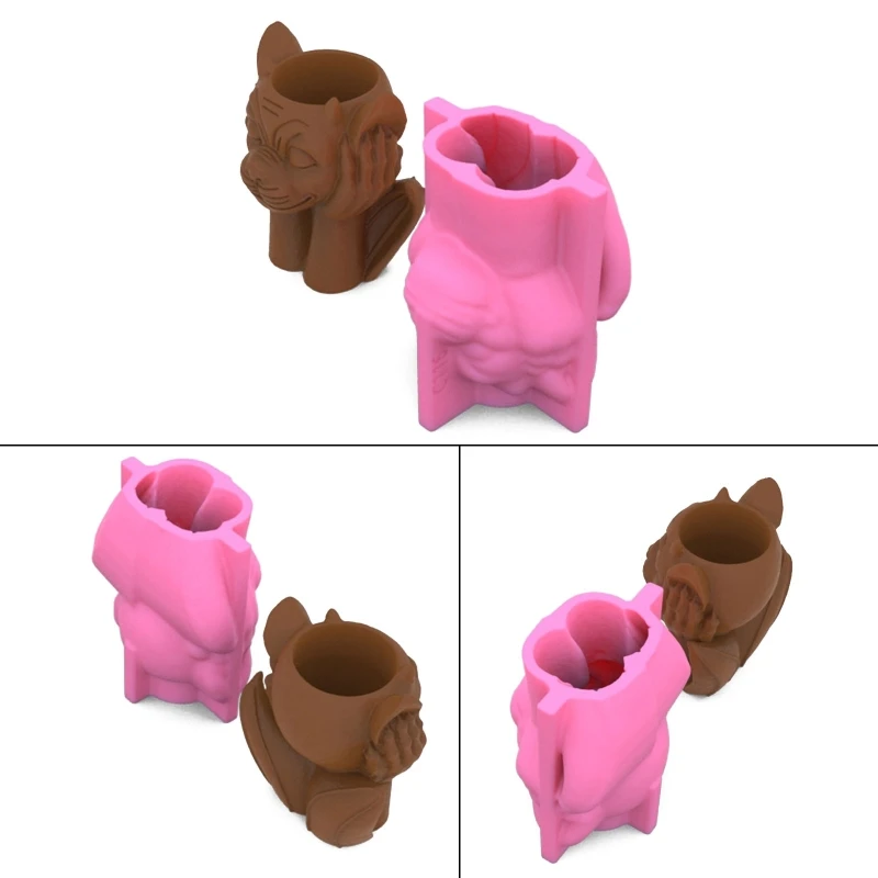 Devil Pen Holder Silicone Mold Succulent Flowerpot Clay Cement Plaster Molds Drop shipping