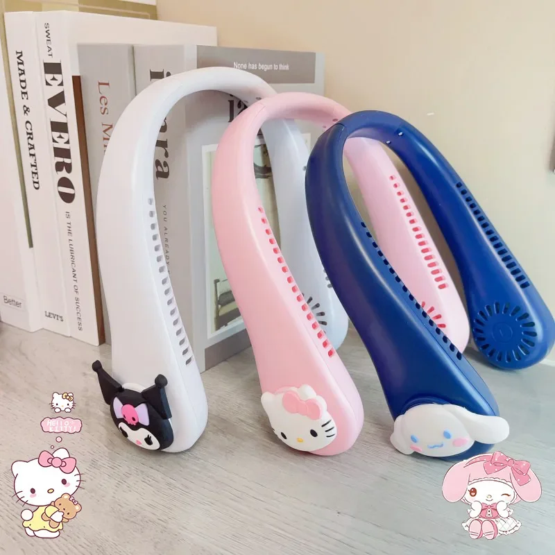 

Милый Sanrio мультфильм аниме Cinnamoroll My Melody Hello Kitty браслет для куклы Fan Usb зарядка Круглый Шея тихий веер милый подарок