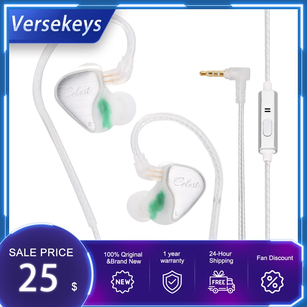 

Celest Wyvern Earphone Cable With Detachable Boom Microphone IEMs Audio Pickup Gaming Livestreaming Mic Headset Headphones