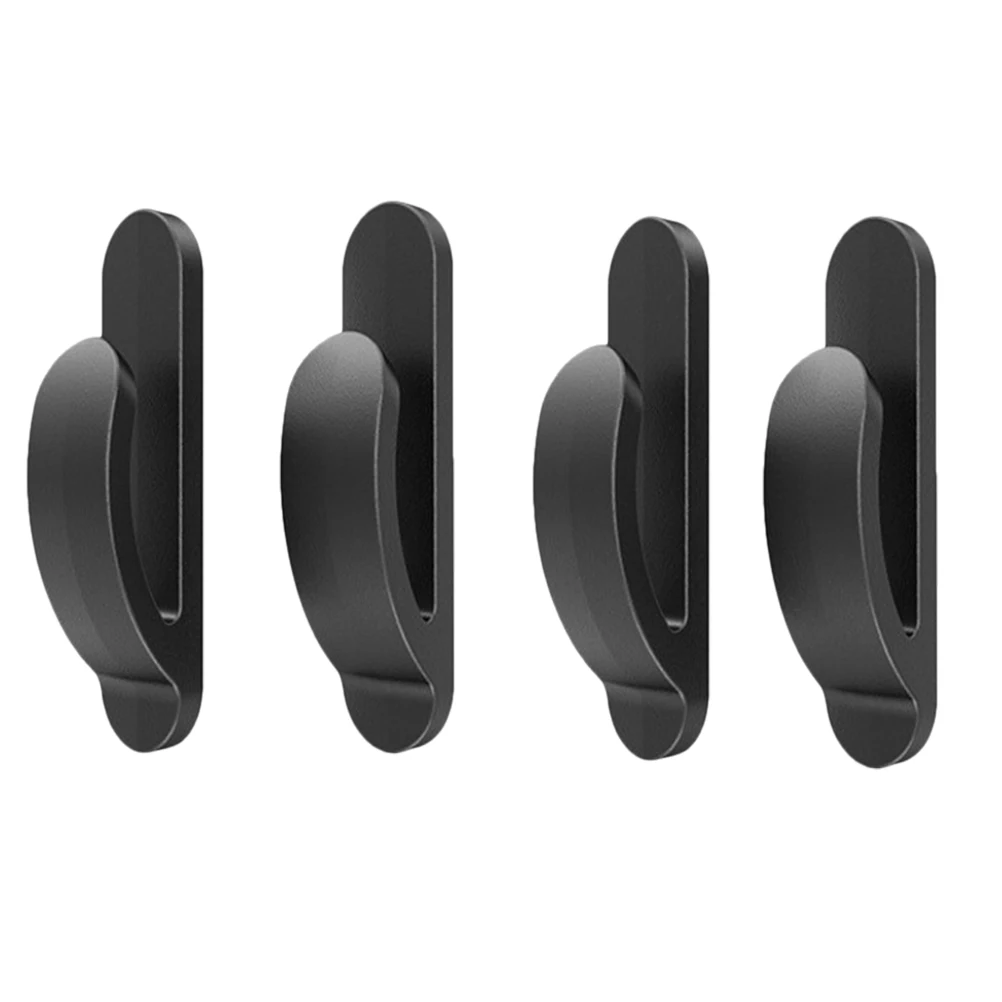 

4 Pcs Black Hooks Accessories Multifunctional Hanger Headrest Durable Premium Material Self Adhesive Keys Handbag Cable Items