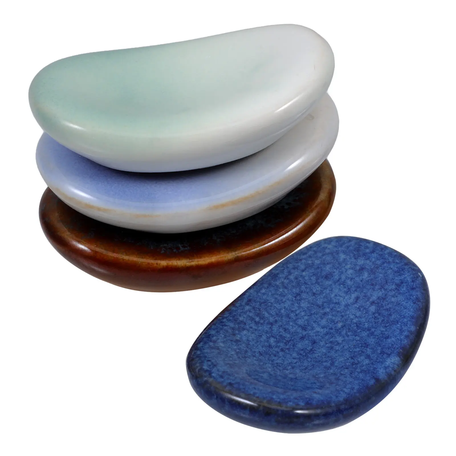 

4Pcs Ceramic Chopstick Rest Set Vintage Style Utensil Holder for Dining Table Kitchen Counter Decor Spoon Fork Rest Accessory