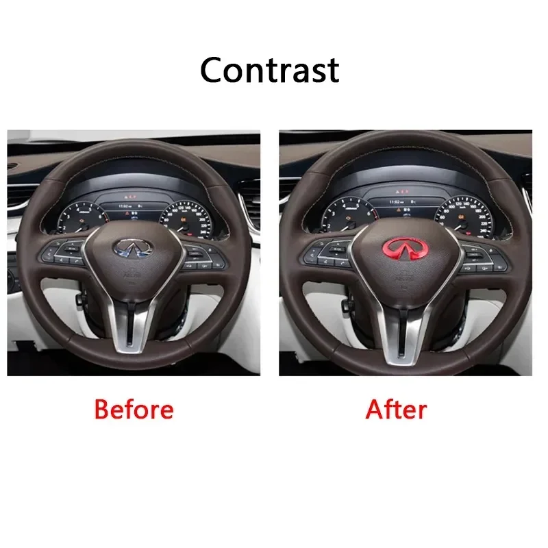 1pcs Car Steering Wheel Center Sticker for Infiniti FX35 Q50 G35 G37 G20 QX56 QX50 QX60 QX80 Stingray Q45 QX70 FX37 Accessories view 4