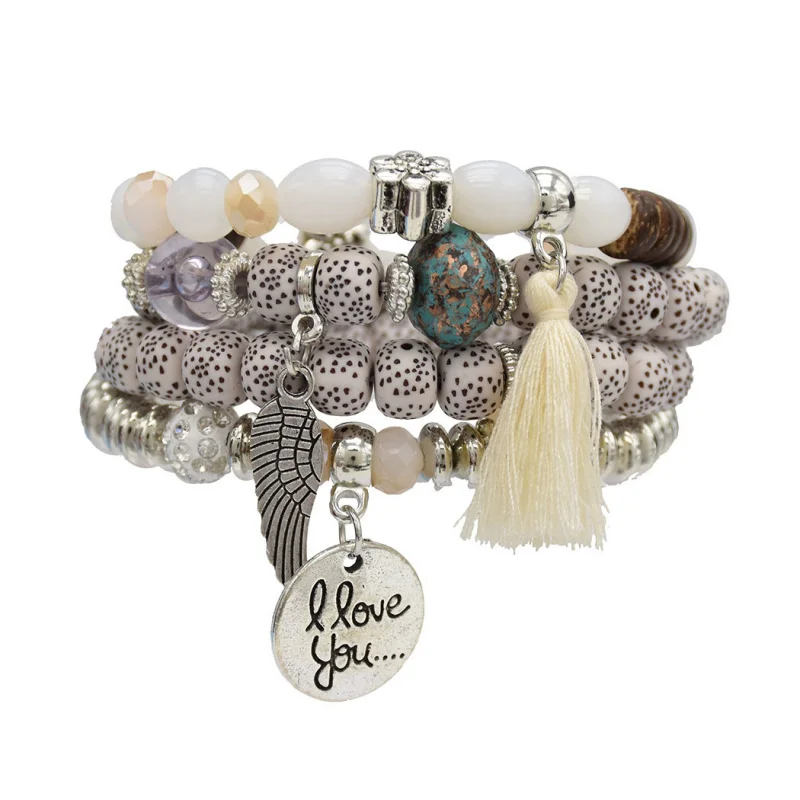 هدية الهالوين 2ins سوار بيستي للزوجين مطرز بالخرز الغريب على الطراز العرقي إكسسوارات للنساء والرجال