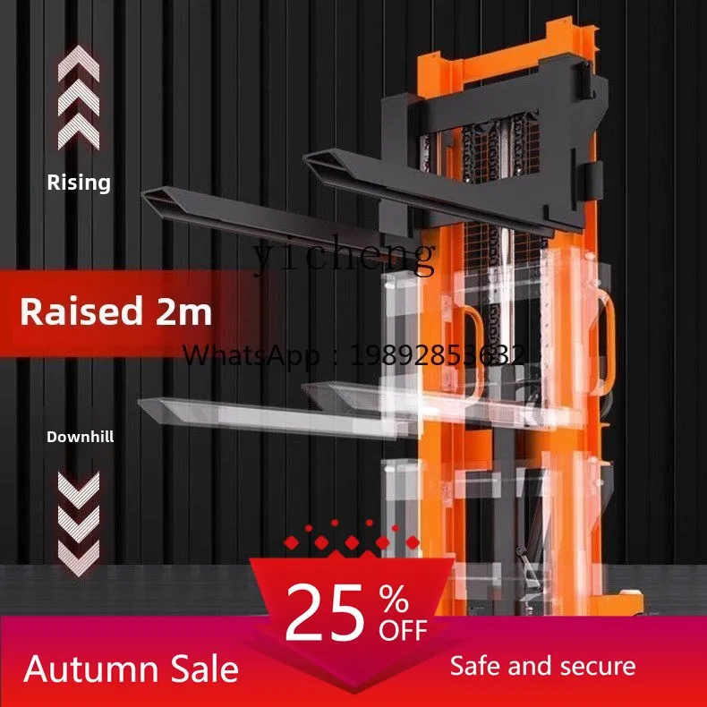 

manual stacker forklift hydraulic lift small loading and unloading forklift