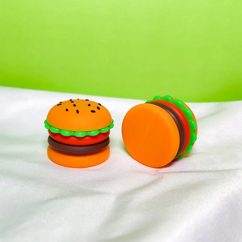 Silicone Wax Jar 5ml Creative Hamburger Shape Portable Silicone Smoke Oil Box Silicone Container Storage Box