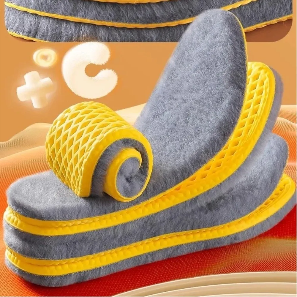 Soft Thicken Cashmere Snow Boots Insoles Warm Self Heated Warm Insoles Ultra Soft Sweat Absorbing Thermal Shoe Pads Women