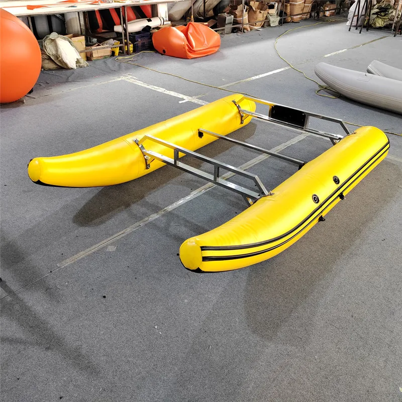 

Double pontoon boat Raft fishing boat Portable inflatable pontoon aluminum alloy