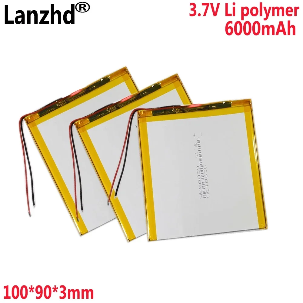 3.7V 6000mAh 3090100 Li Polymer Li-ion Battery For 7 inch 9 inch 12 inch tablet PC DVD Power bank E-book battery