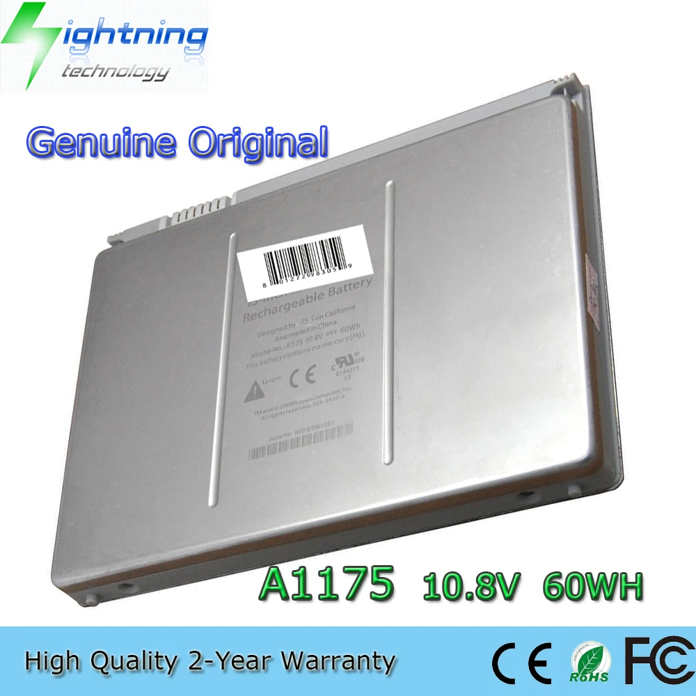 Brand New Genuine Original A1175 10.8V 60Wh Laptop Battery for Apple MacBook Pro 15