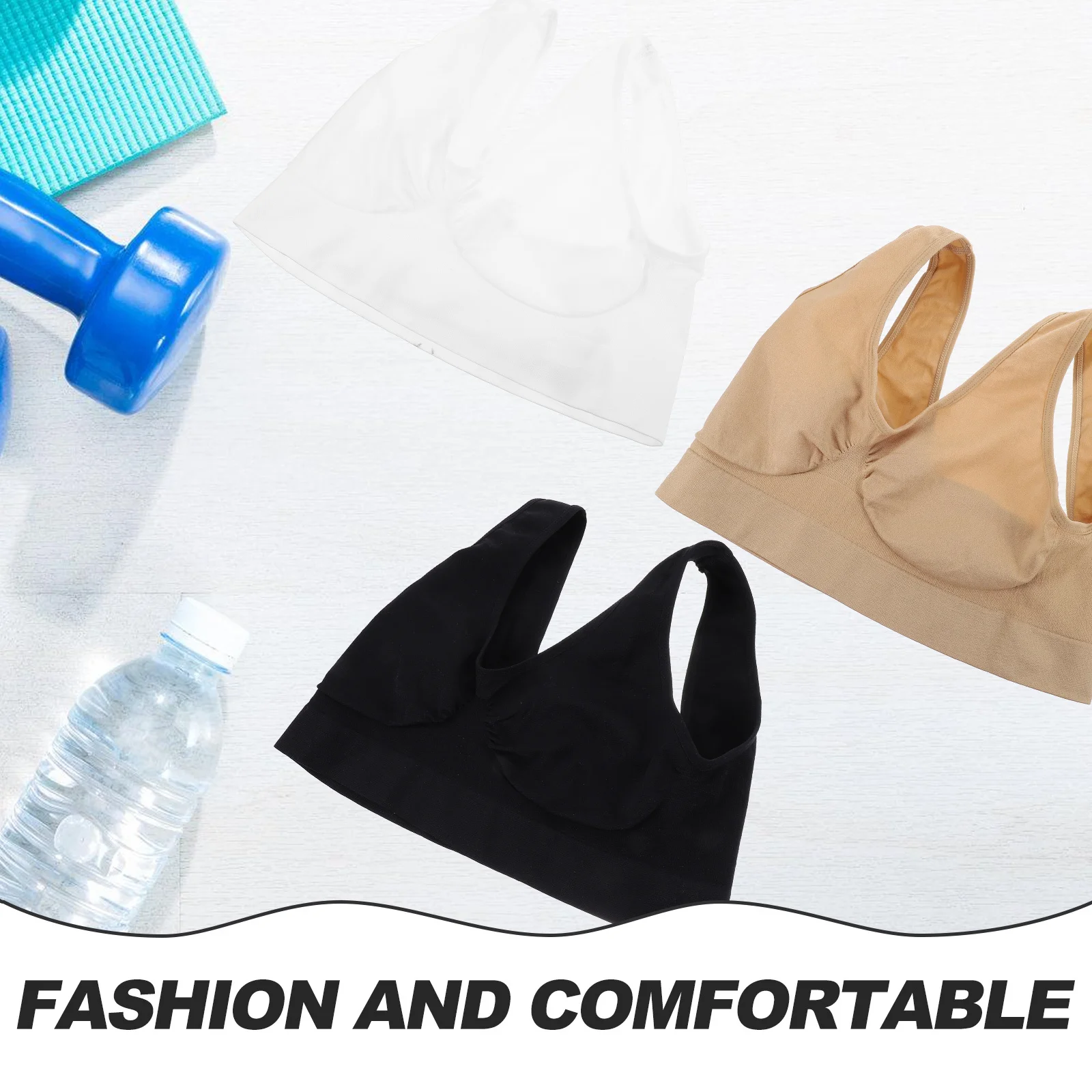 

3Pcs Women Sports Bras Nylon Breathable Wirefree Fitness Underwear Running Yoga Supportive Workout Vest Sports Bra for Women