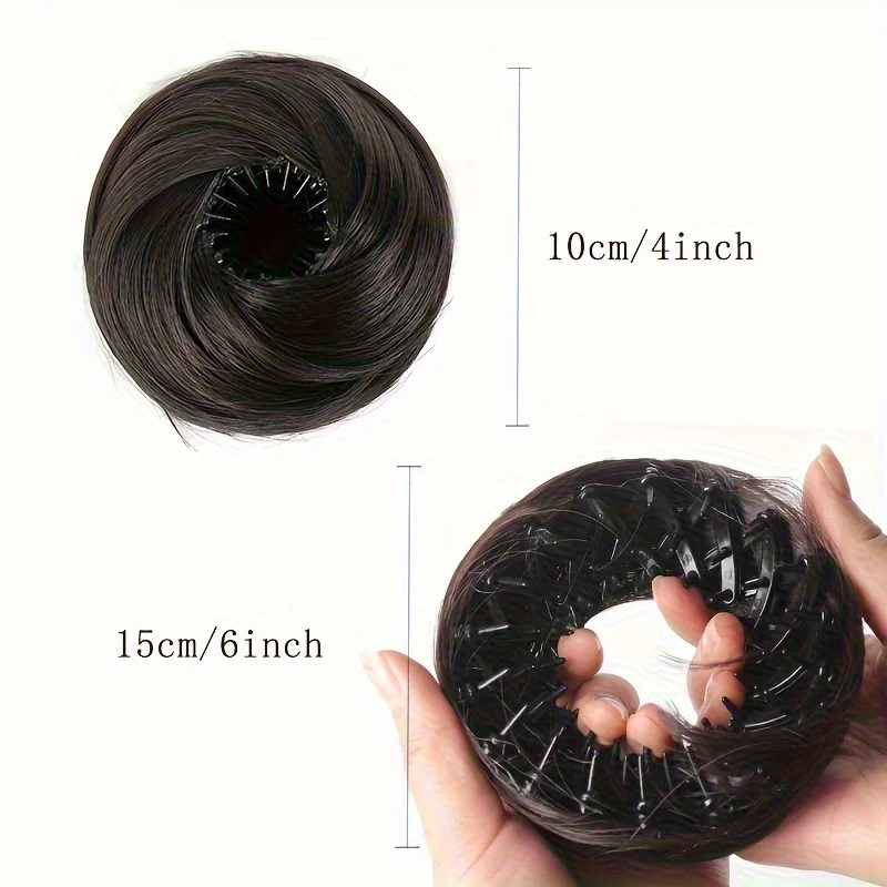 Fabricante de coque mágico feminino – clipe updo de um toque, fabricante de coque de cabelo de fibra resistente ao calor para rabo de cavalo, pães, eventos formais