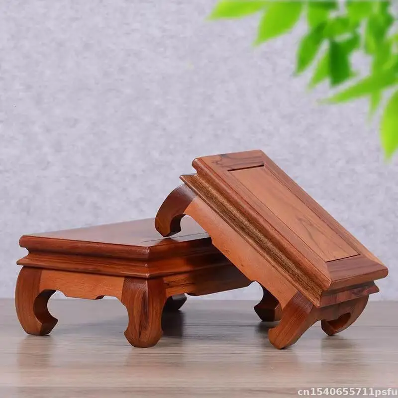 Natural Solid Wood Vase Flower Pot Bonsai Pedestal Crafts Retro Coffee Tea Pot Decorative Shelves Buddha Fish Tank Display Stand